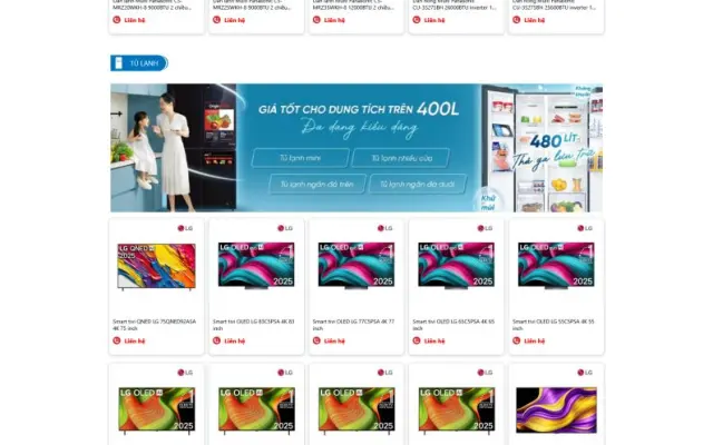 Giao Diện Website Điện Máy Chuyên Nghiệp, Chuẩn SEO 2026