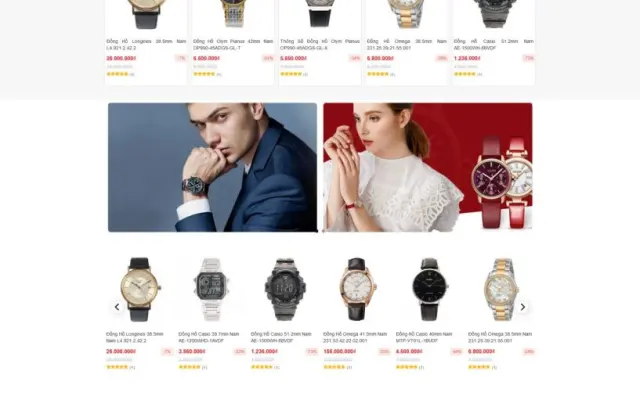 Giao Diện Website Đồng Hồ Cao Cấp: Khẳng Định Đẳng Cấp, Chuẩn SEO