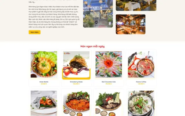 Giao Diện Website Nhà Hàng Sang Trọng: Đặt Bàn Nhanh, Chuẩn SEO