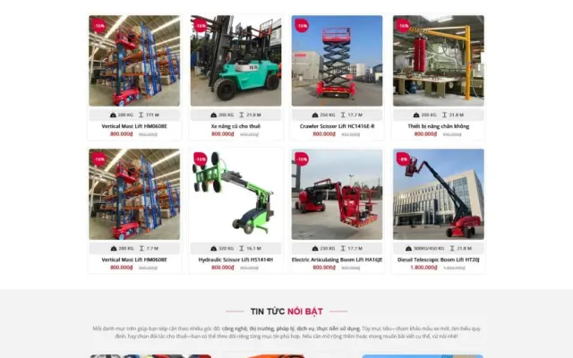 Giao Diện Website Xe Nâng Chuyên Nghiệp: Tối Ưu SEO, Bứt Phá Doanh Số