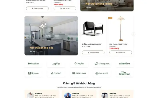 Mẫu Website Nội Thất Sang Trọng Đẹp Hiện Đại