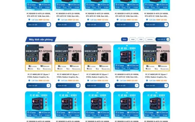 Website Bán Máy Tính Hiện Đại Cho Shop Công Nghệ 2026