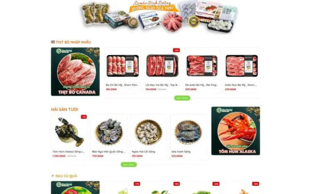 Website Hải Sản Tươi Sống – Giao Diện Nhà Hàng Hải Sản Chuẩn SEO