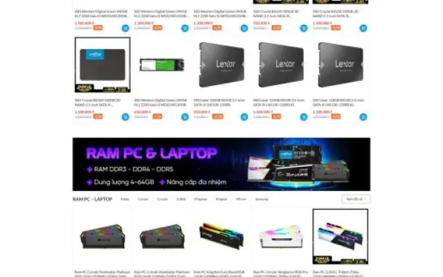 Website Máy Tính Gaming Hiện Đại – Giao Diện Giống MemoryZone Chuẩn SEO