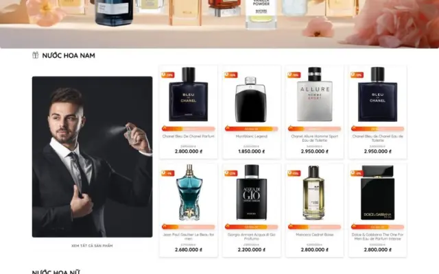 Website Nước Hoa Sang Trọng – Giao Diện Shop Perfume Chuẩn SEO