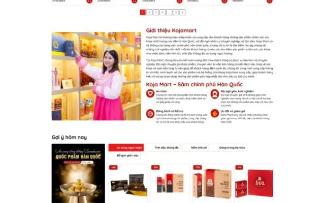 Website Sâm Hàn Quốc Sang Trọng Chuẩn SEO 2026
