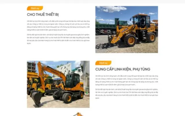 Website Xe Cơ Giới – Giao Diện Máy Công Trình Chuyên Nghiệp