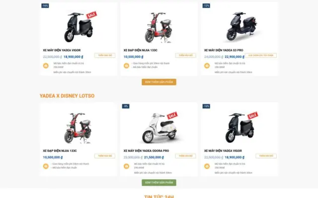 Website Xe Điện Hiện Đại – Giao Diện Showroom Xe Điện Chuẩn SEO