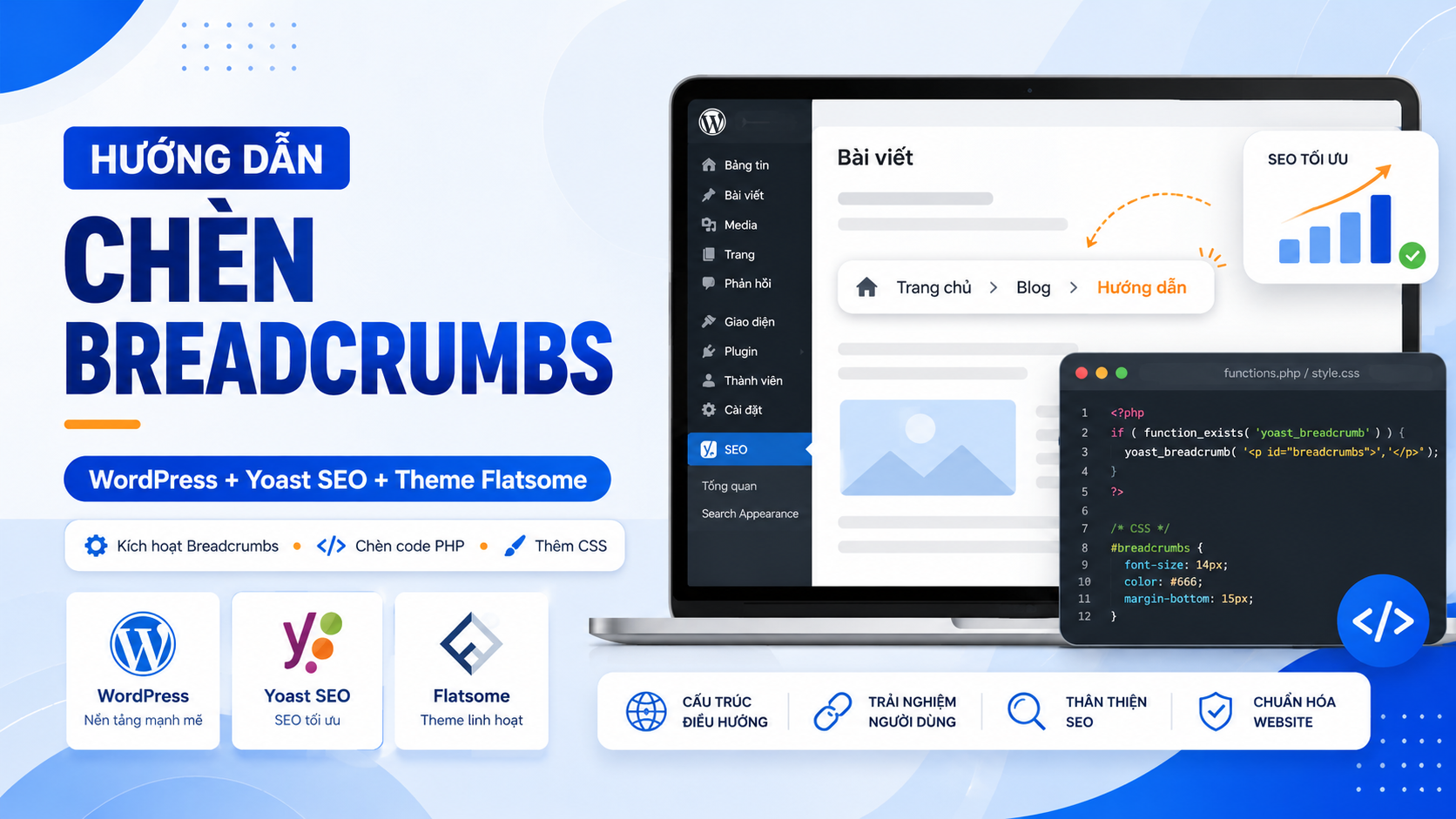 Chèn Breadcrumbs cho website WordPress sử dụng plugin Yoast Seo