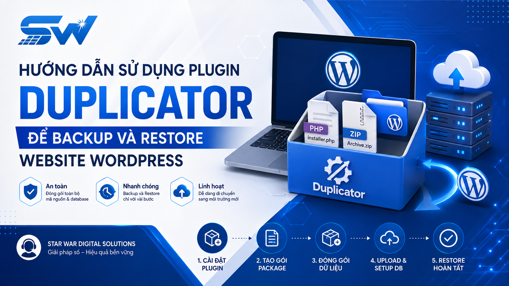 Hướng dẫn sử dụng plugin Duplicator để Backup Và Restore cho Website WordPress