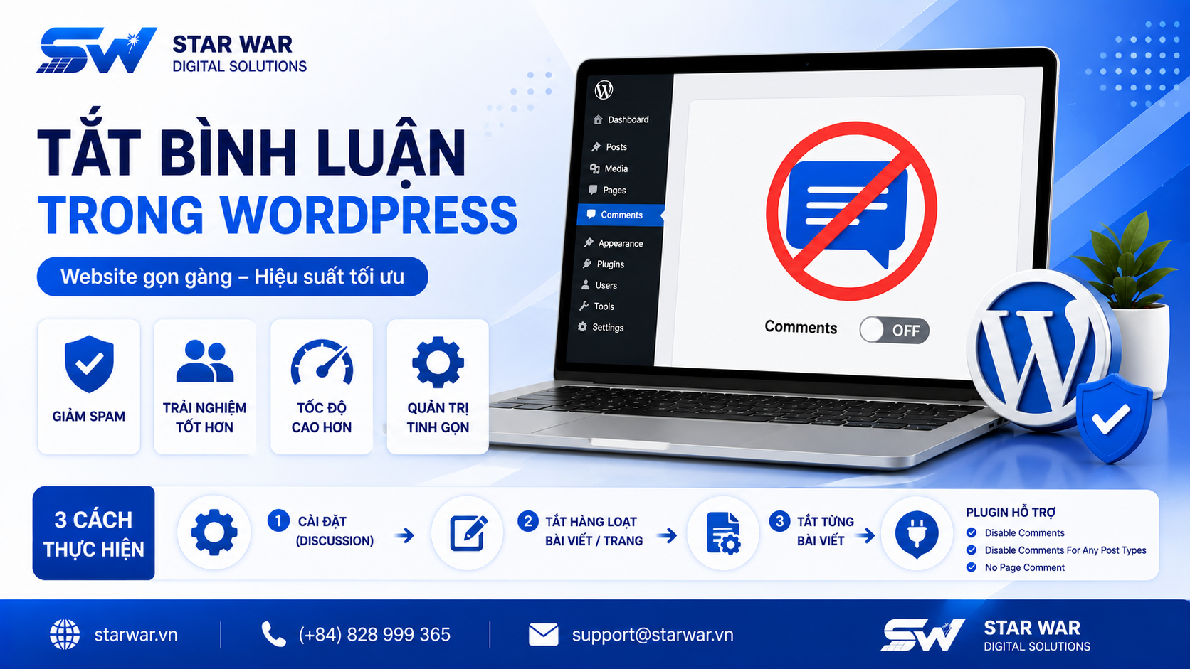 Các cách tắt comment trong WordPress mà bạn nên biết