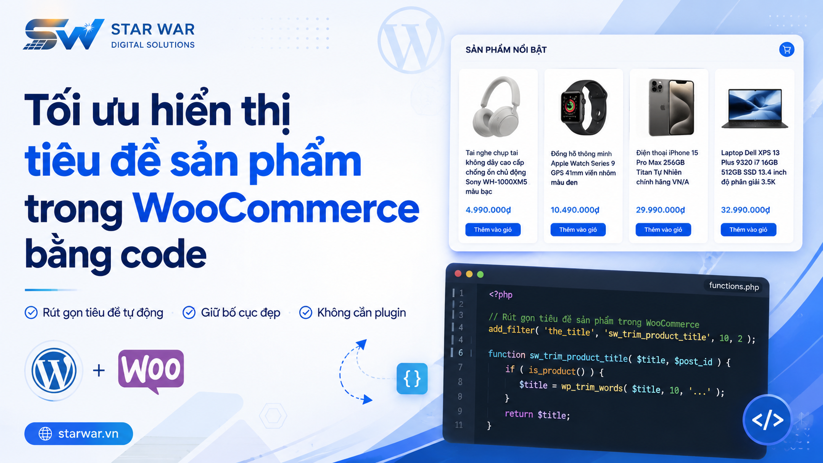 Rút ngắn tiêu đề sản phẩm trong Woocommerce