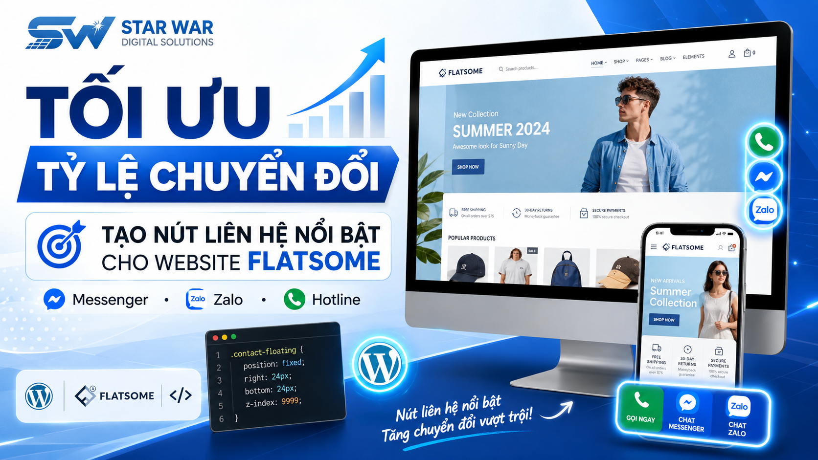 Tạo nút liên hệ đẹp giống F88 trong Theme Flatsome