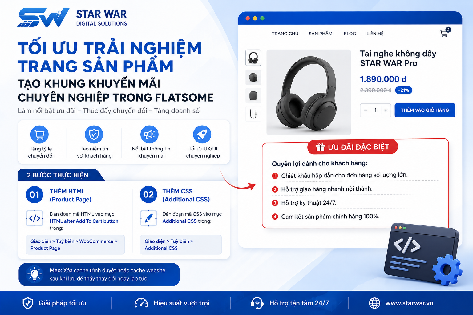Tạo khung khuyến mãi đẹp trong Flatsome