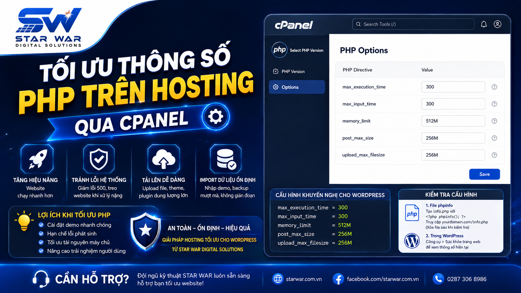 Tăng thông số PHP trong hosting cPanel