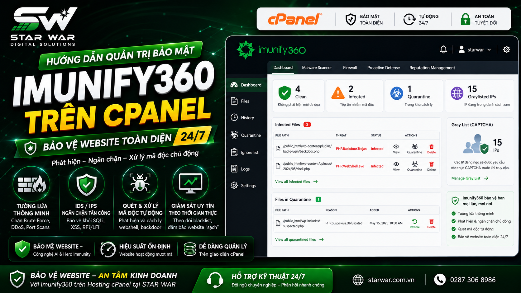 Sử dụng tính năng Imunify360 trên Hosting cPanel