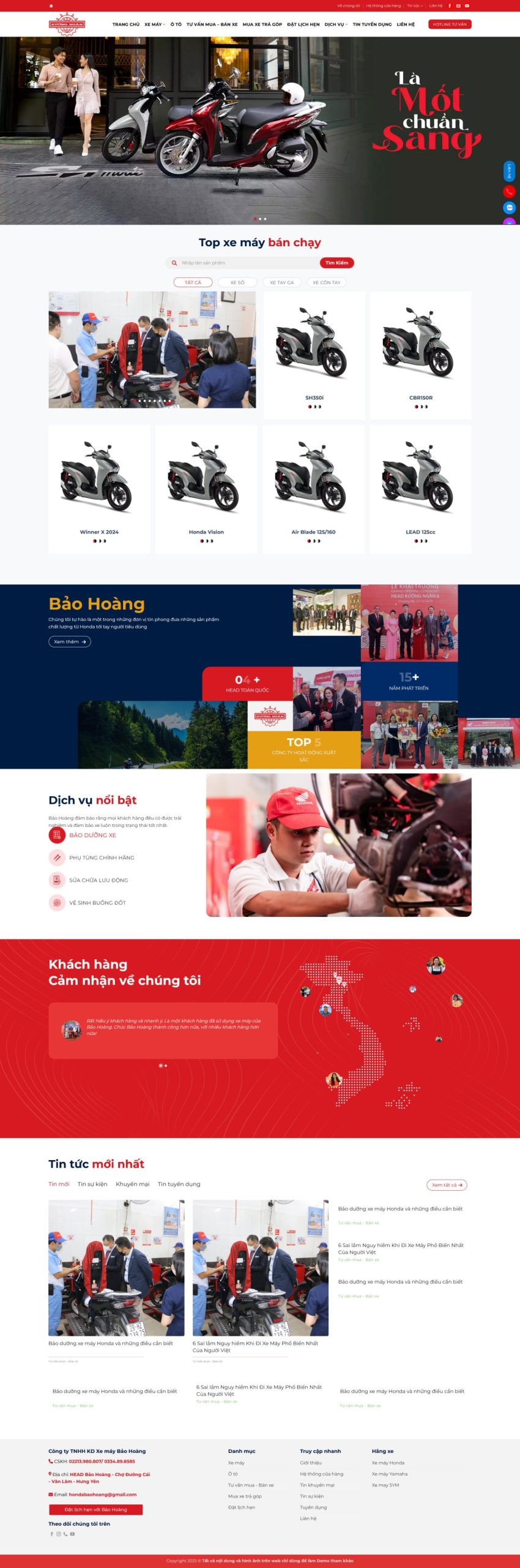 Giao diện Giao Diện Website Bán Xe Máy Chuyên Nghiệp: Tối Ưu SEO, Tăng Đơn Hàng