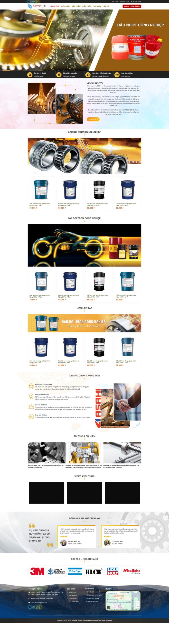 Giao diện Giao Diện Website Dầu Nhớt Chuyên Nghiệp: Tối Ưu SEO