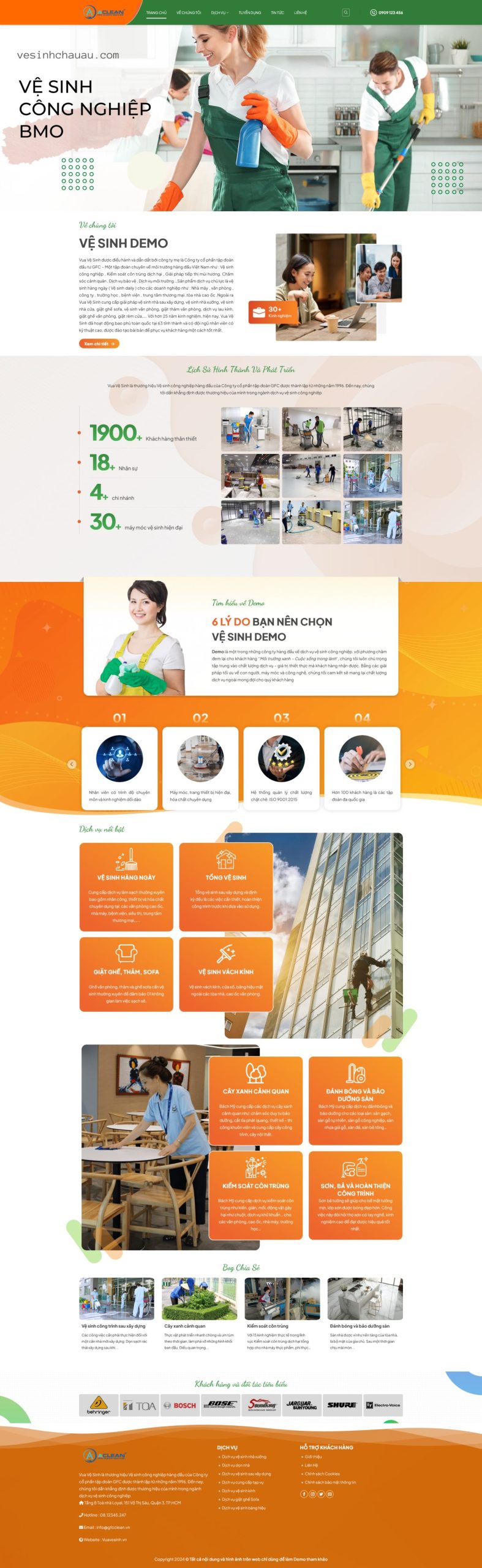 Giao diện Giao Diện Website Dịch Vụ Vệ Sinh: Tối Ưu SEO, Đột Phá