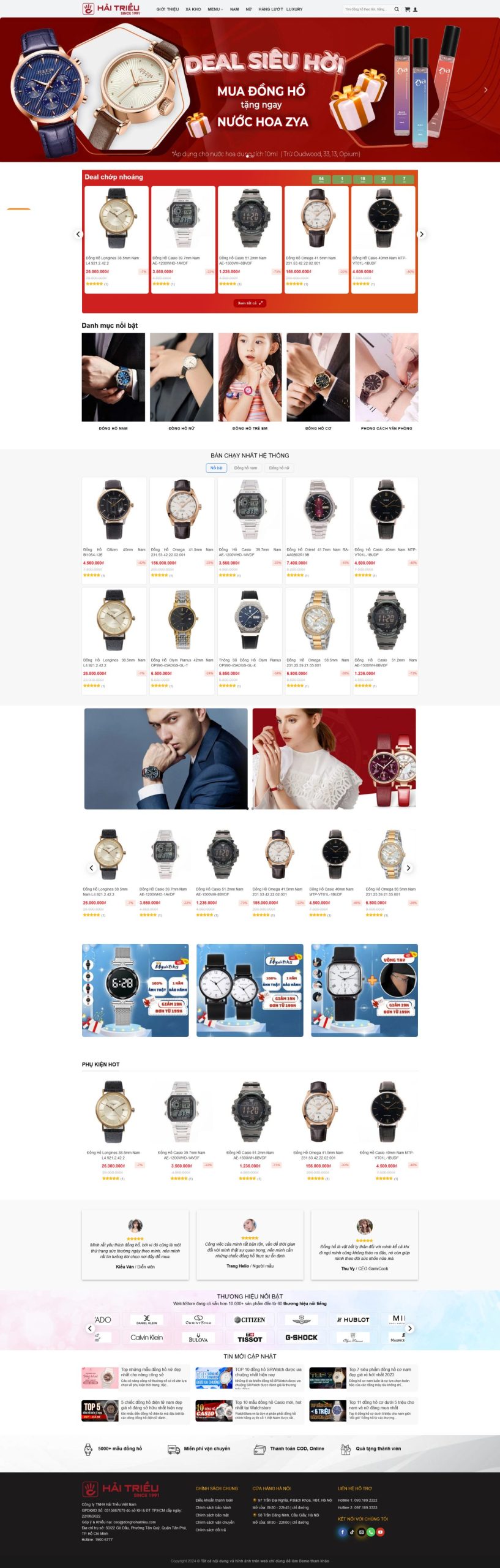 Giao diện Giao Diện Website Đồng Hồ Cao Cấp: Khẳng Định Đẳng Cấp, Chuẩn SEO