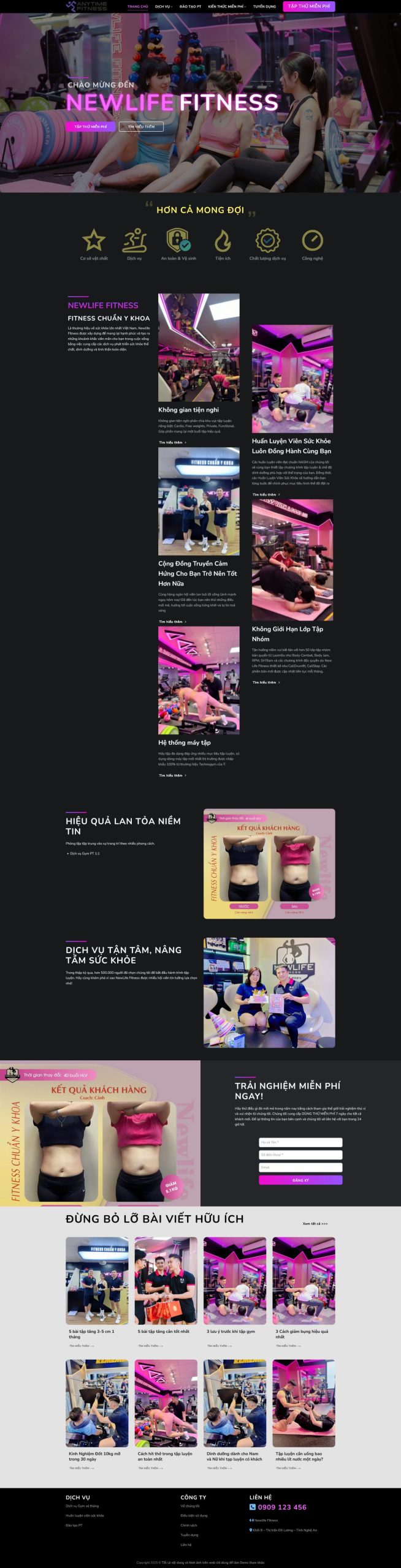 Giao diện Giao Diện Website Phòng Gym Fitness: Đột Phá Thiết Kế, Chuẩn SEO