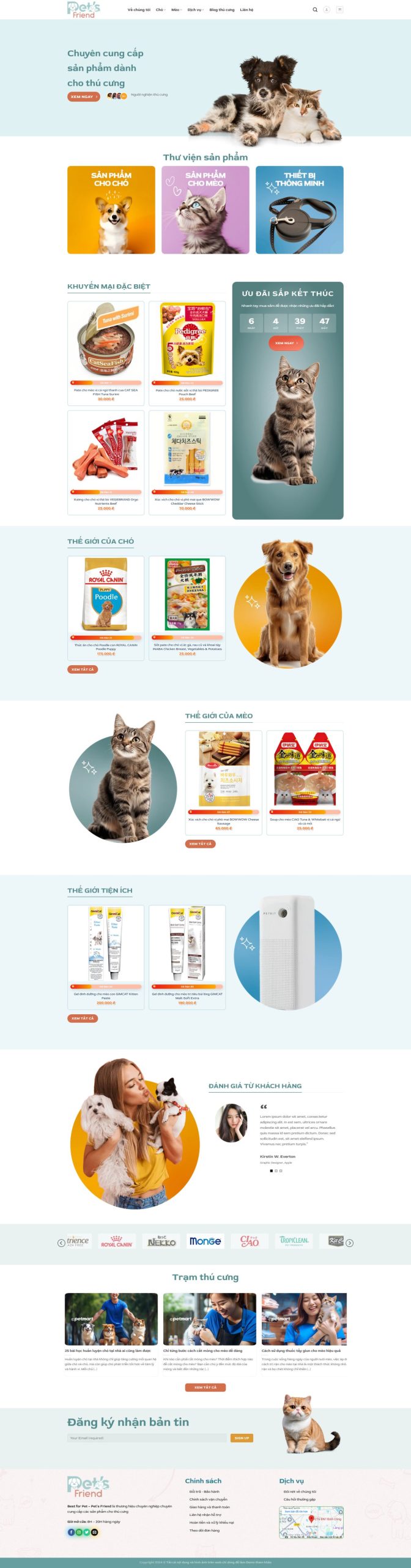 Giao diện Giao Diện Website Thú Cưng Siêu Đáng Yêu: Chuẩn SEO