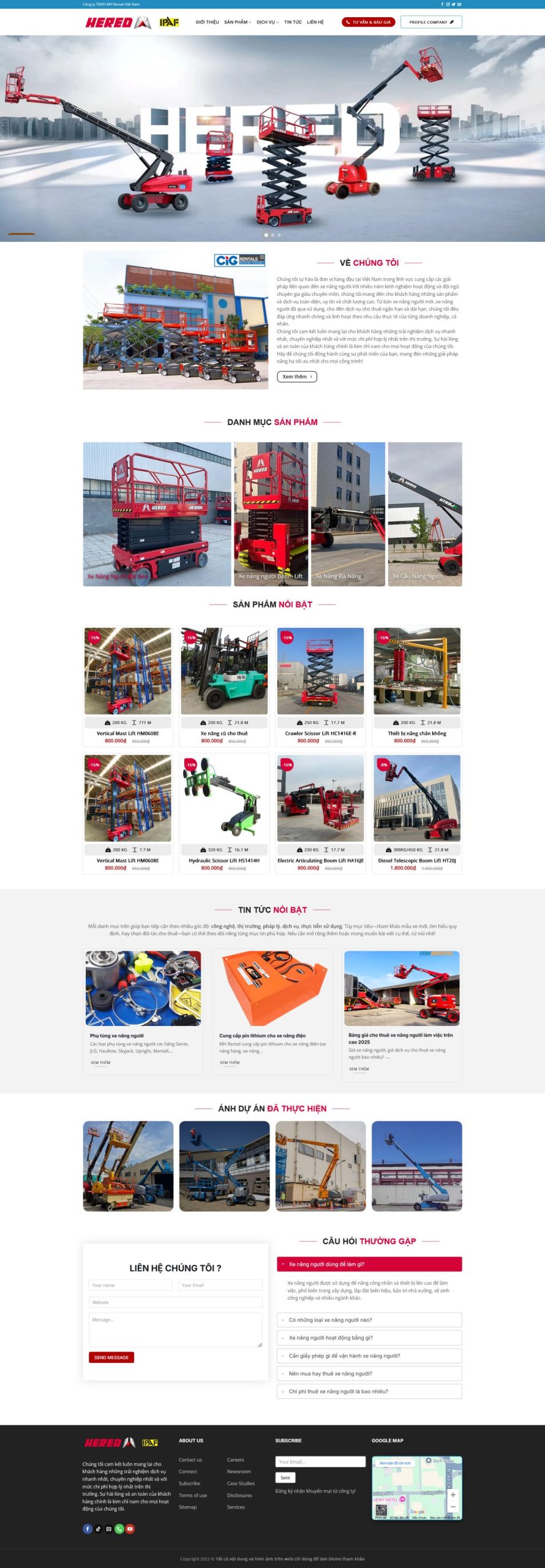 Giao diện Giao Diện Website Xe Nâng Chuyên Nghiệp: Tối Ưu SEO, Bứt Phá Doanh Số