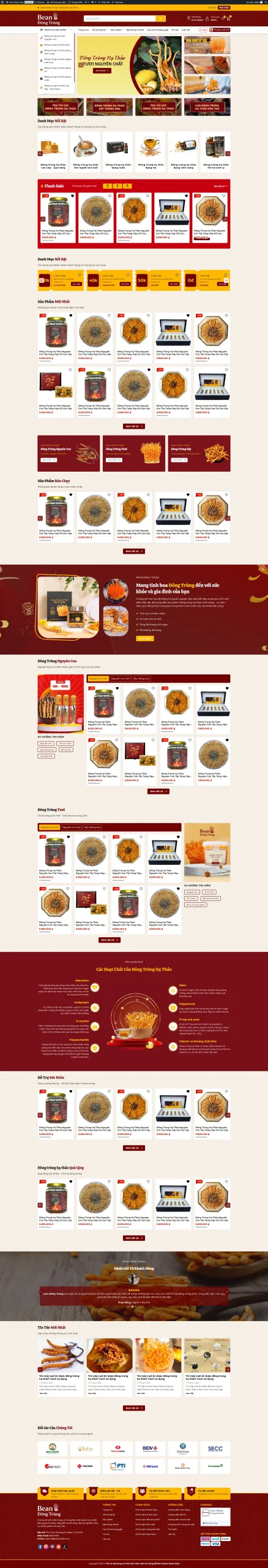 Website Bán Nấm Đông Trùng Hạ Thảo Đẹp, Chuẩn SEO