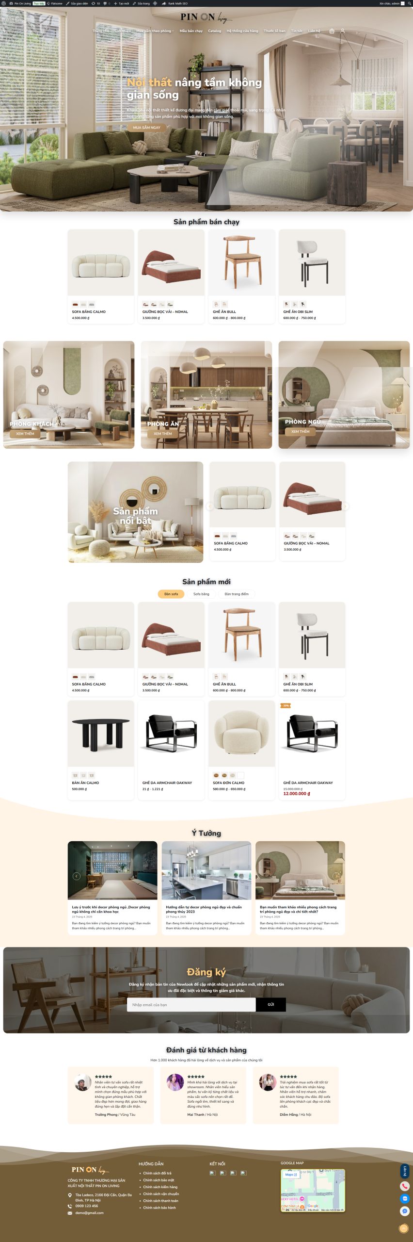Giao diện Website bán sofa hiện đại chuẩn seo