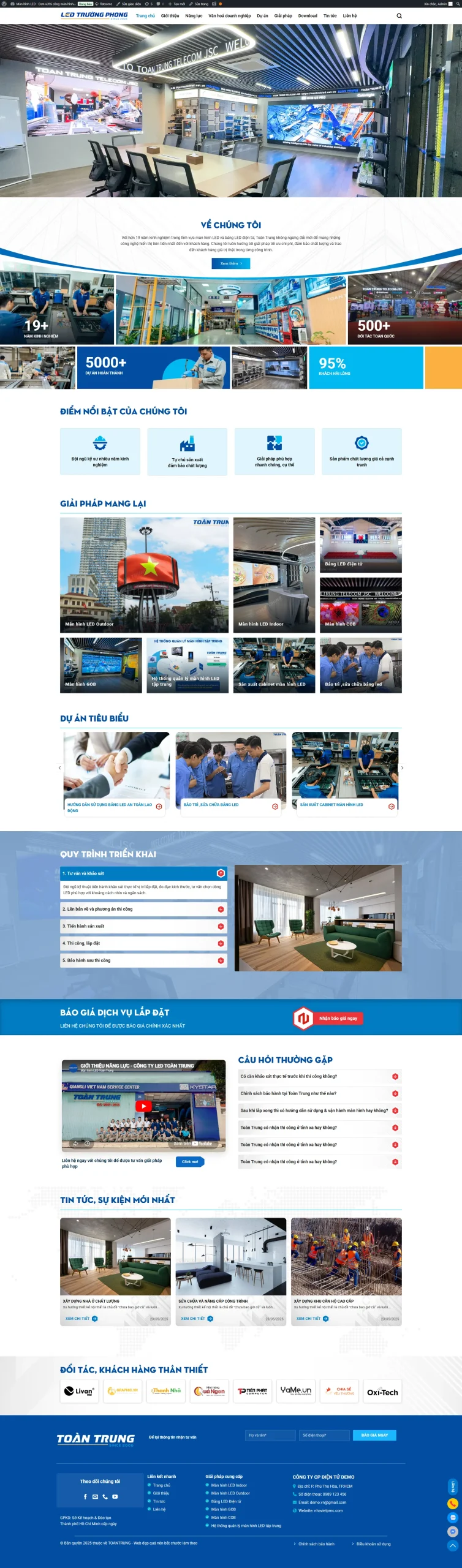 Website Công Ty Màn Hình LED – Giao Diện Hiện Đại, Chuẩn SEO