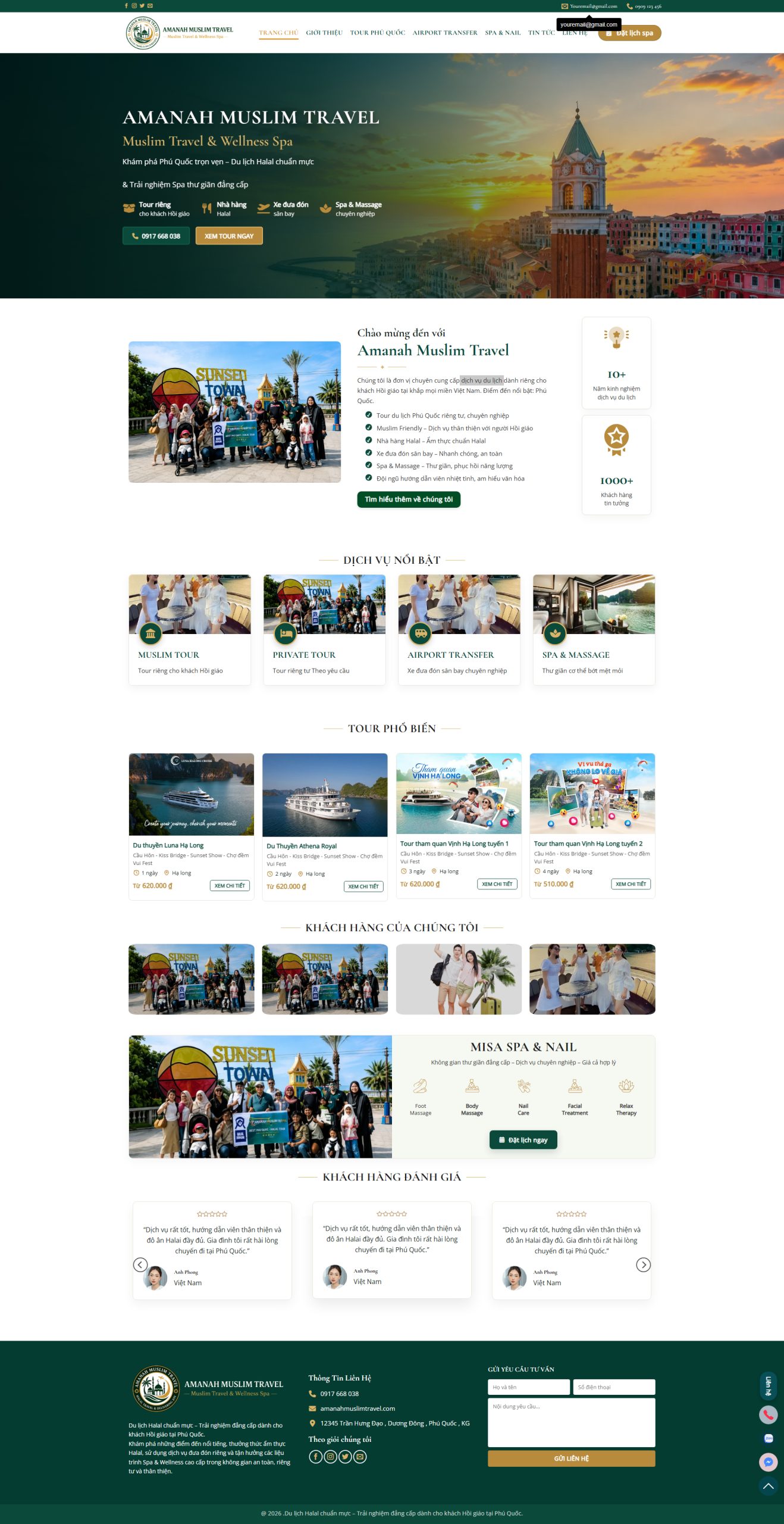Giao diện Website Dịch Vụ Du Lịch Chuyên Nghiệp