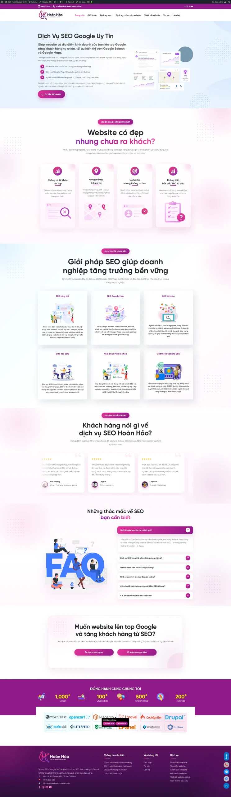 Website dịch vụ seo & marketing – chuẩn đẹp, tối ưu cấu trúc