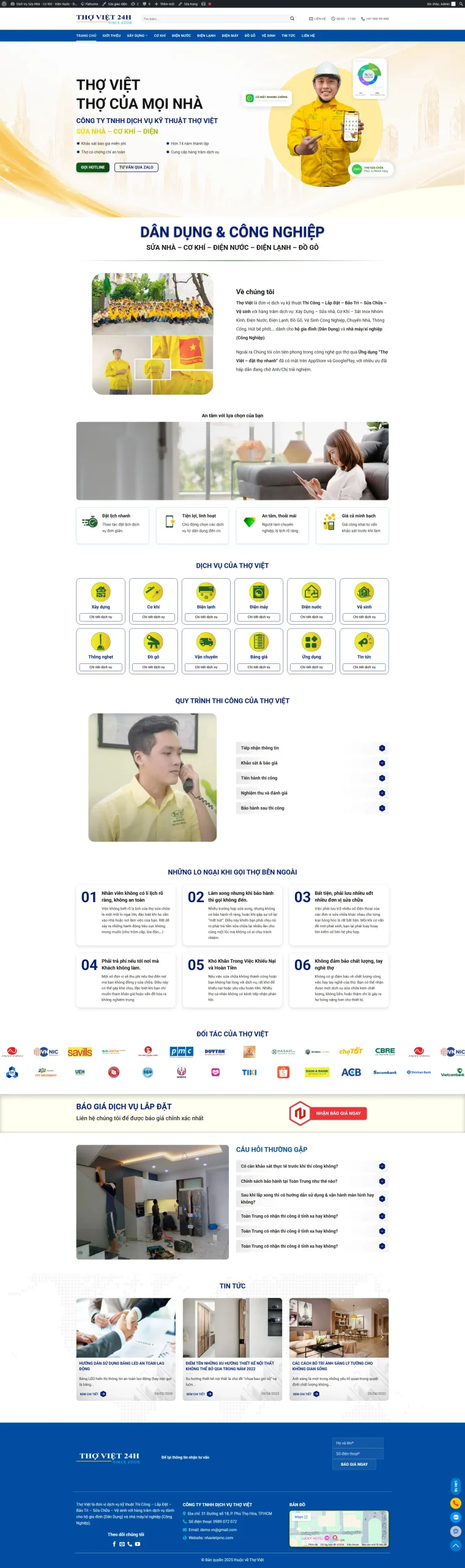 Website Dịch Vụ Sửa Chữa Thợ Việt Chuyên Nghiệp