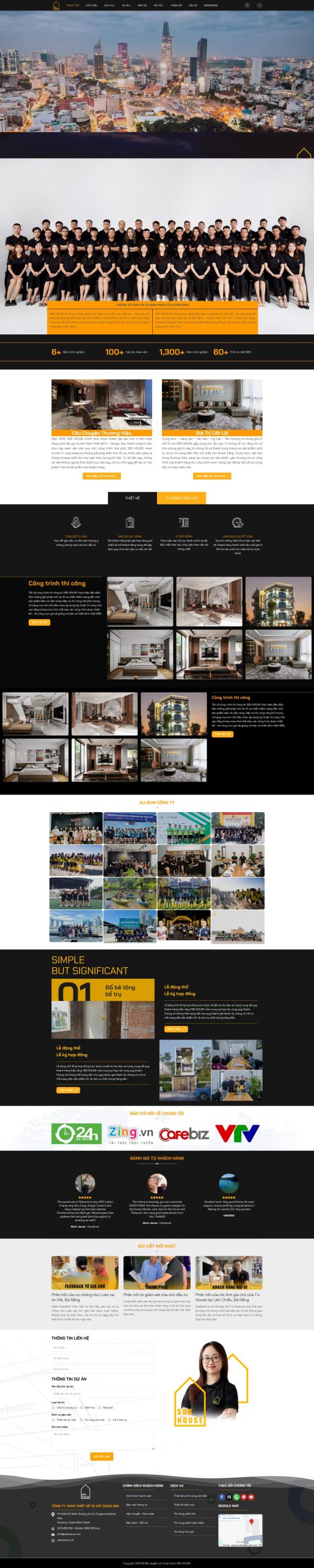 Giao diện Website Kiến Trúc Nội Thất Giống SBS House Chuẩn SEO 2026