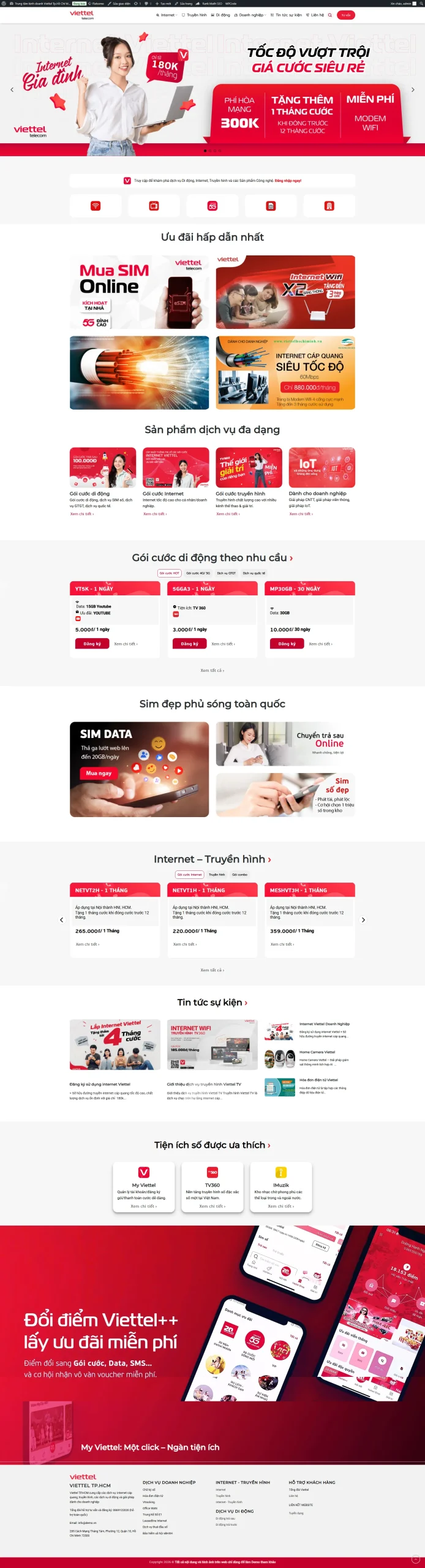 Website Lắp Mạng Viettel Chuẩn SEO, Tối Ưu Tỷ Lệ Chuyển Đổi
