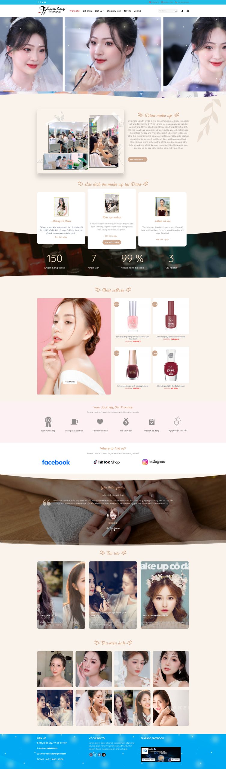 Giao diện Website Makeup – Giao Diện Studio Trang Điểm Chuẩn Marketing 2026