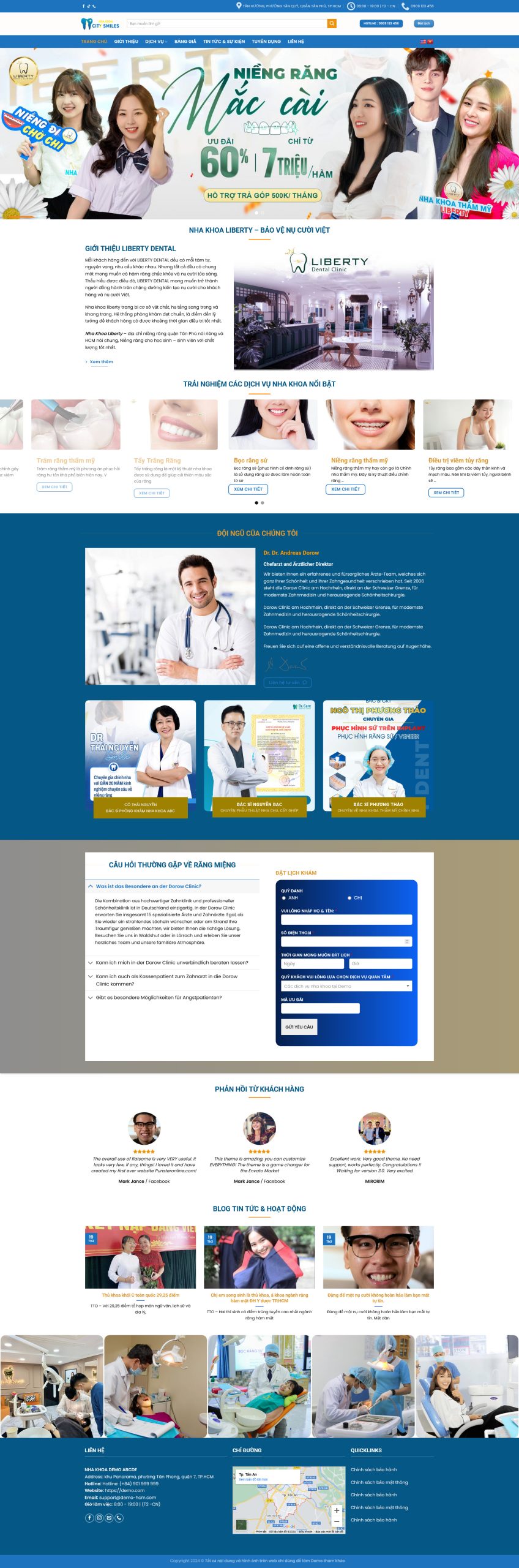Giao diện Website Nha Khoa Cao Cấp – Giao Diện Phòng Khám Chuẩn SEO