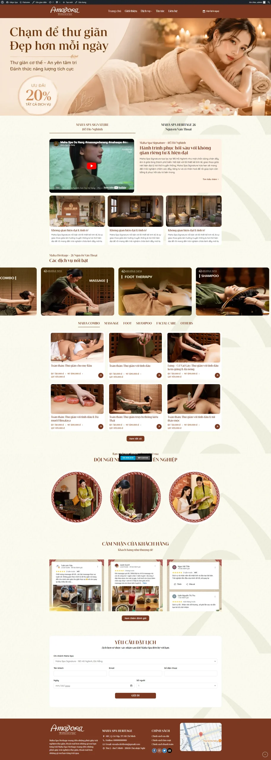 Website Spa – Giao diện thư giãn sang trọng, chuẩn SEO