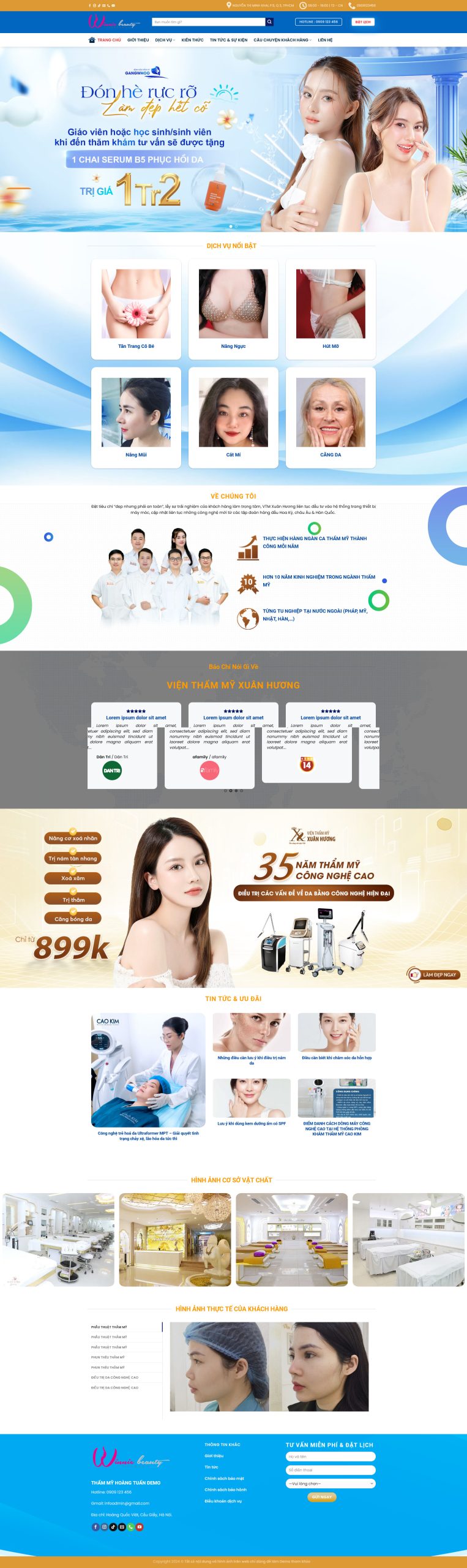 Giao diện Website Spa & Thẩm Mỹ Viện đẹp chuẩn seo