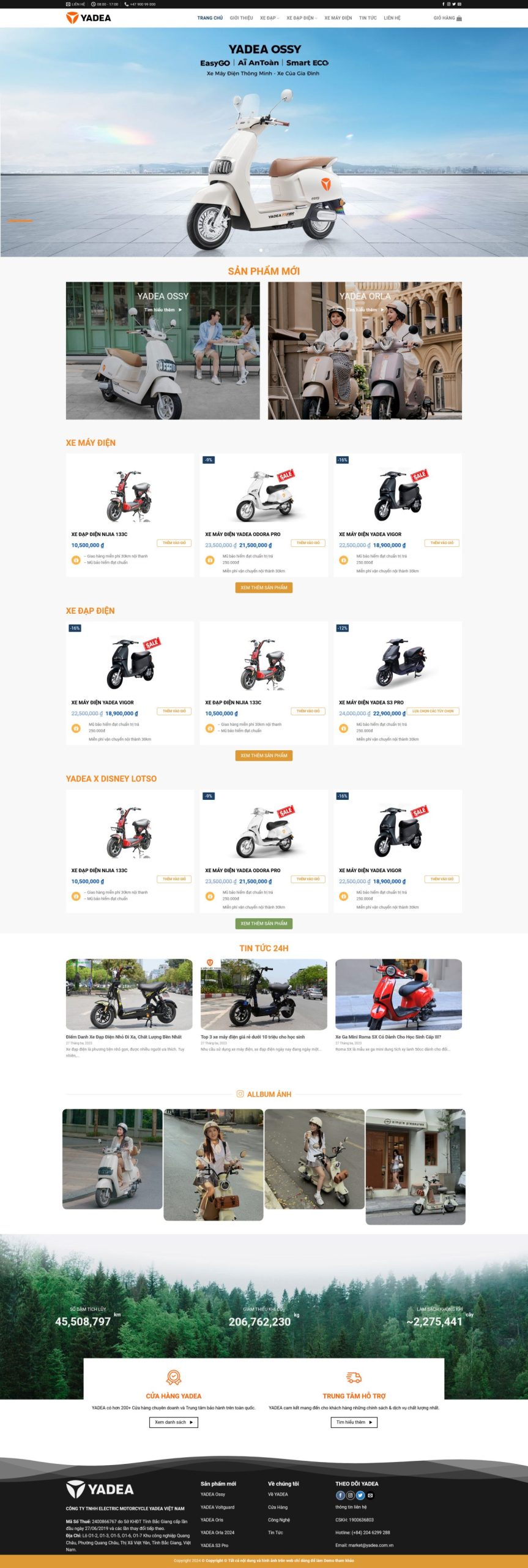 Giao diện Website Xe Điện Hiện Đại – Giao Diện Showroom Xe Điện Chuẩn SEO