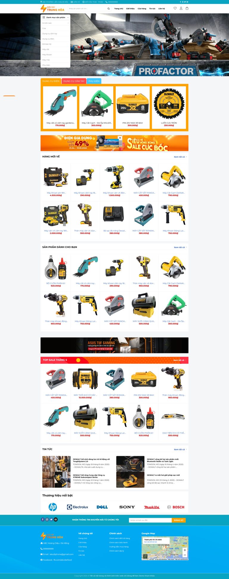 Website bán đồ điện cơ