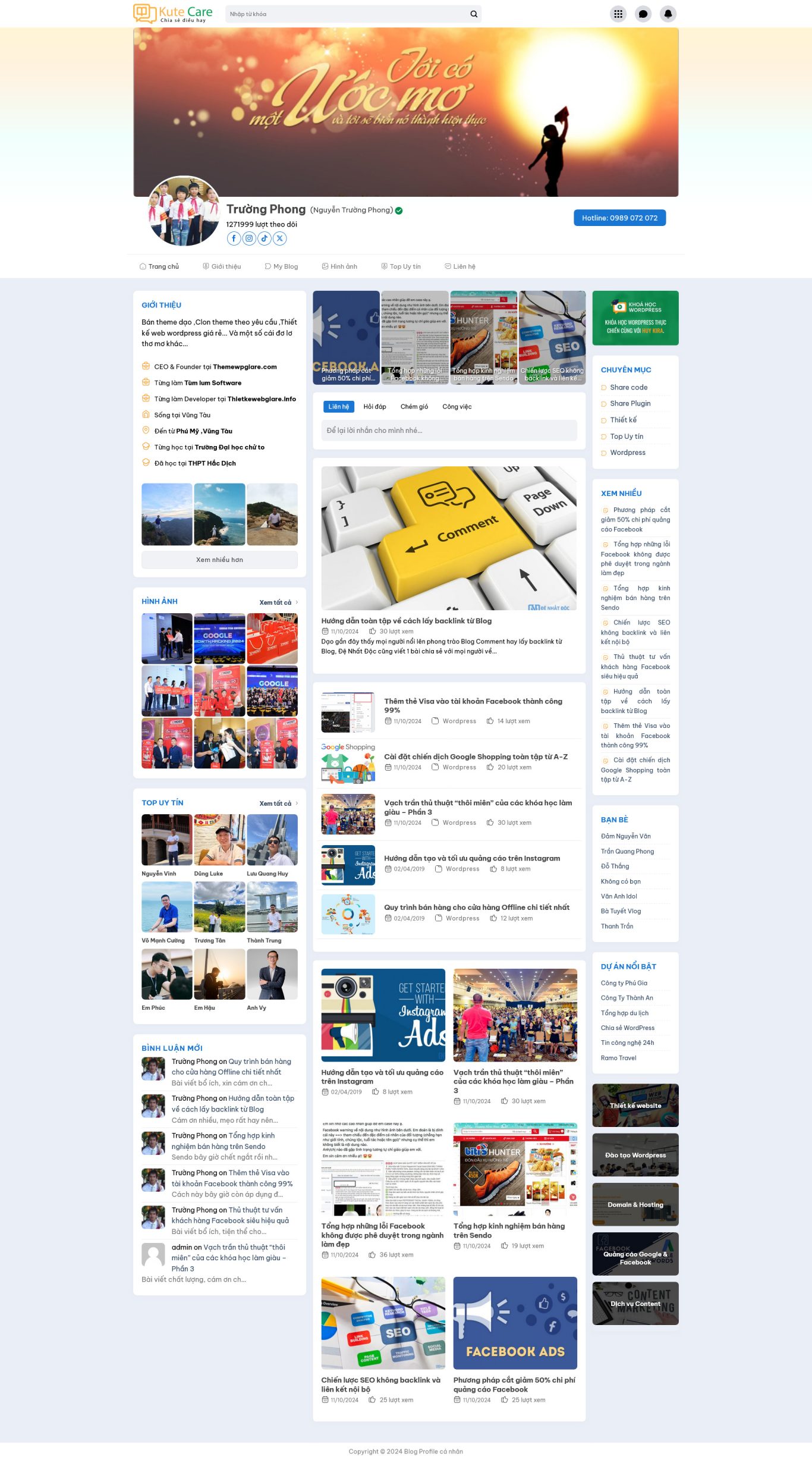 Website blog cá nhân chuẩn đẹp