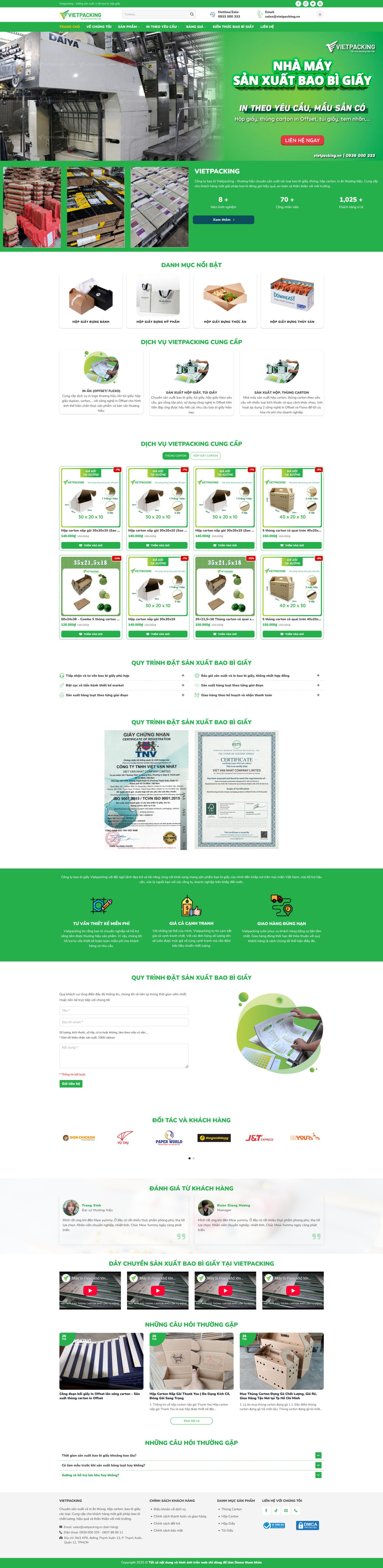 Website công ty sản xuất hộp giấy và in bao bì
