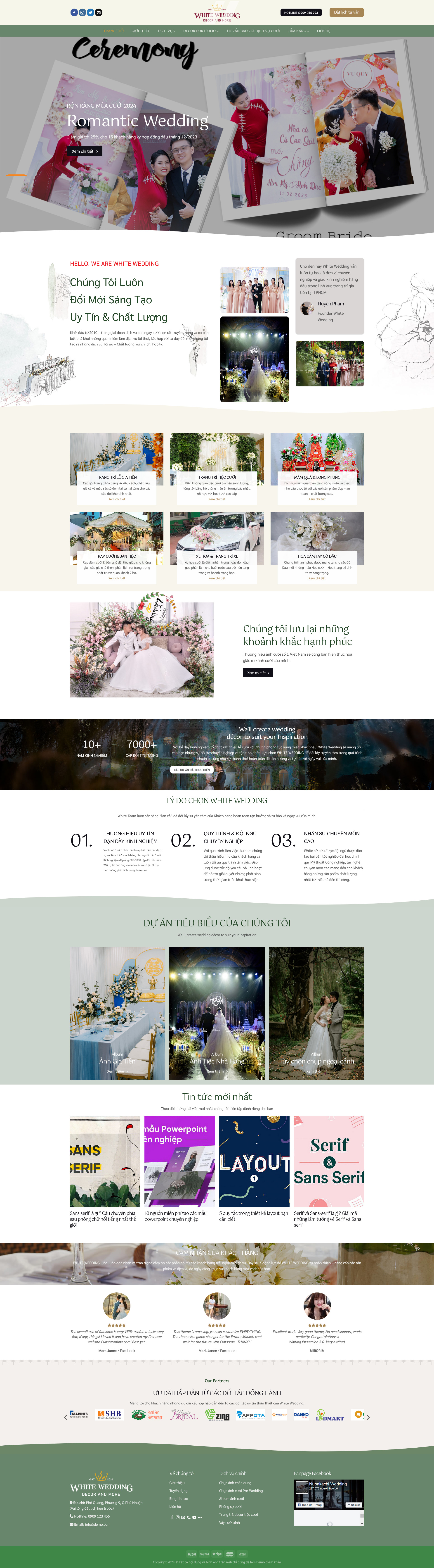 Website dịch vụ cưới hỏi ,decor wedding 1