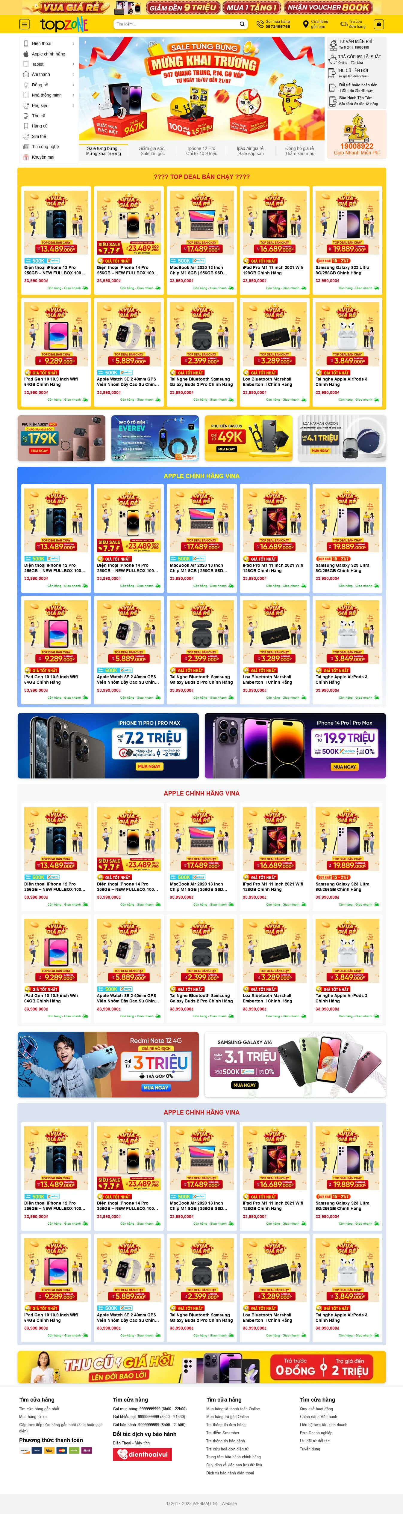 Website điện thoại 7 giống topzone fix 1/2024