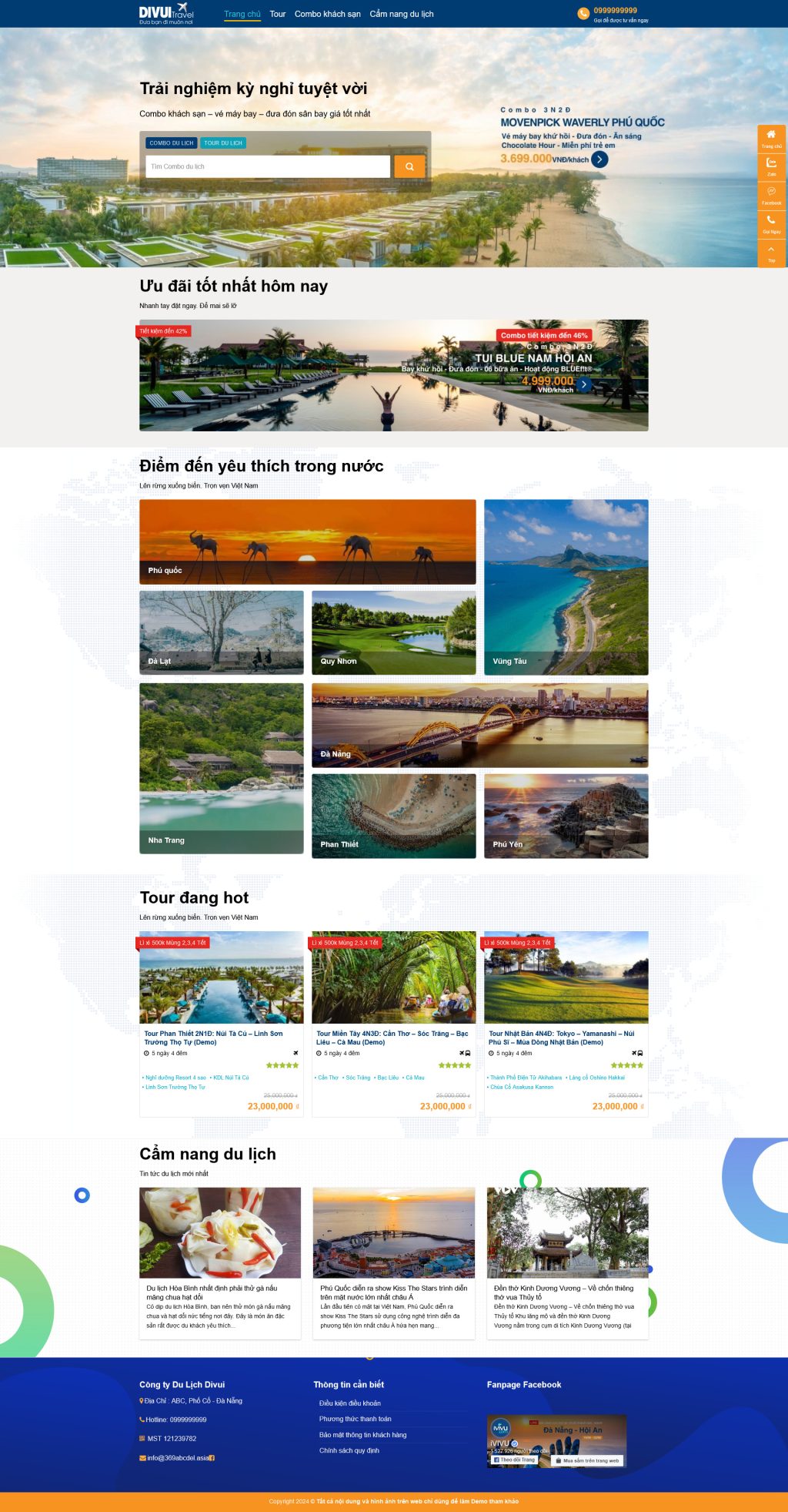 Website du lịch tour ivivu