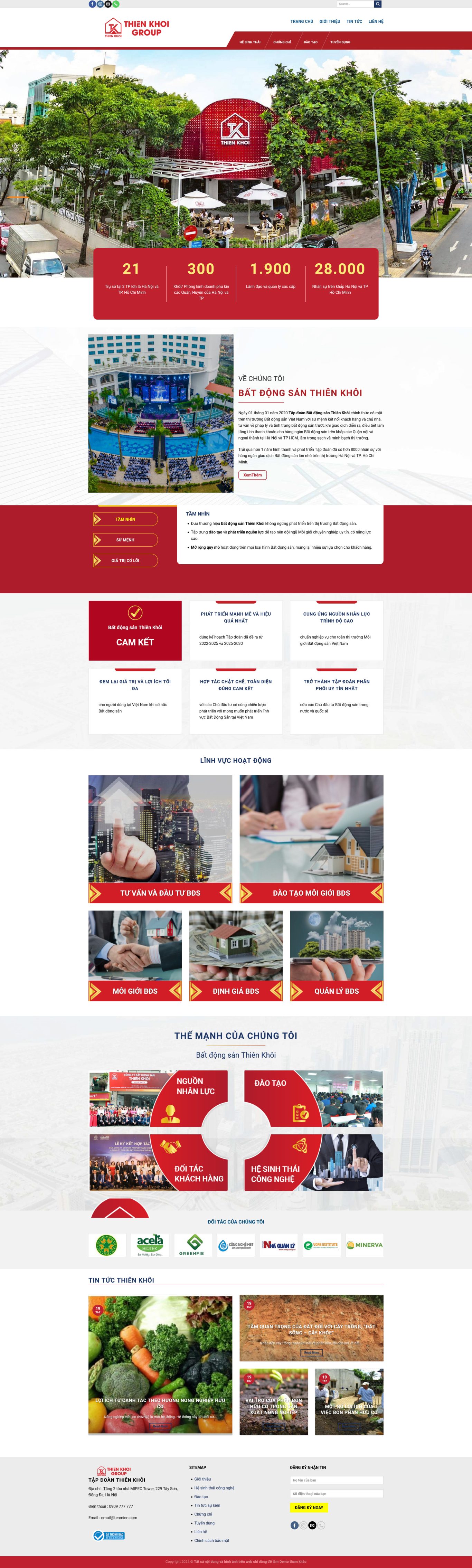Website giống tập đoàn bds thiên khôi update 5/2025