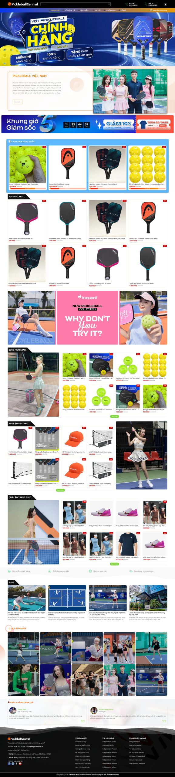 Ảnh 2 - Website shop bán dụng cụ thể thao pickleball