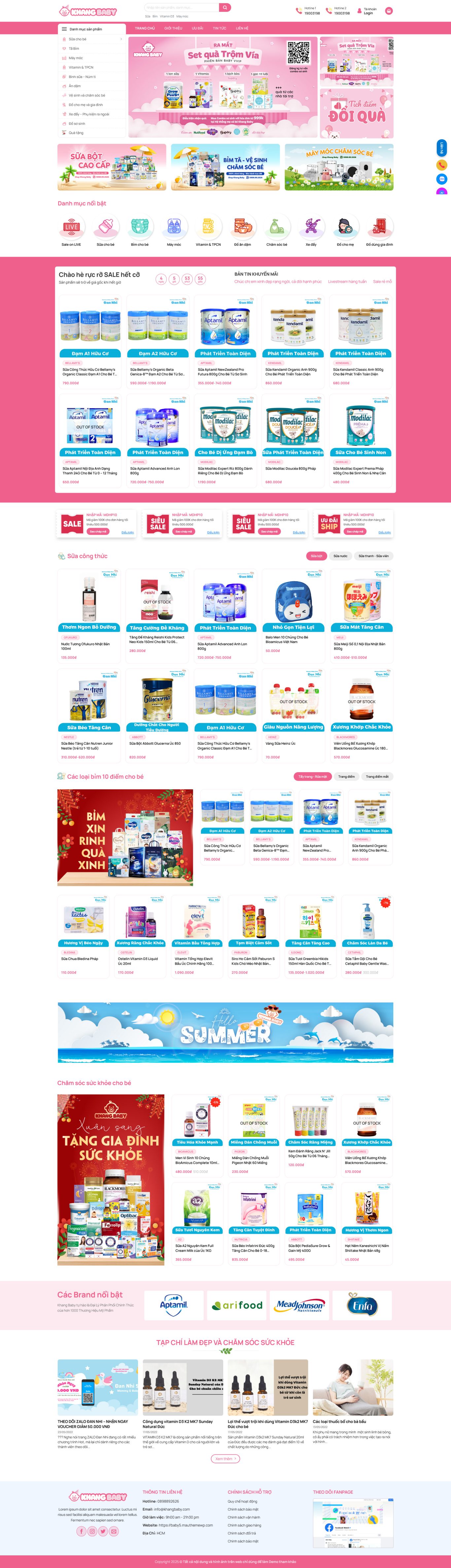 Website shop bán sữa baby 5
