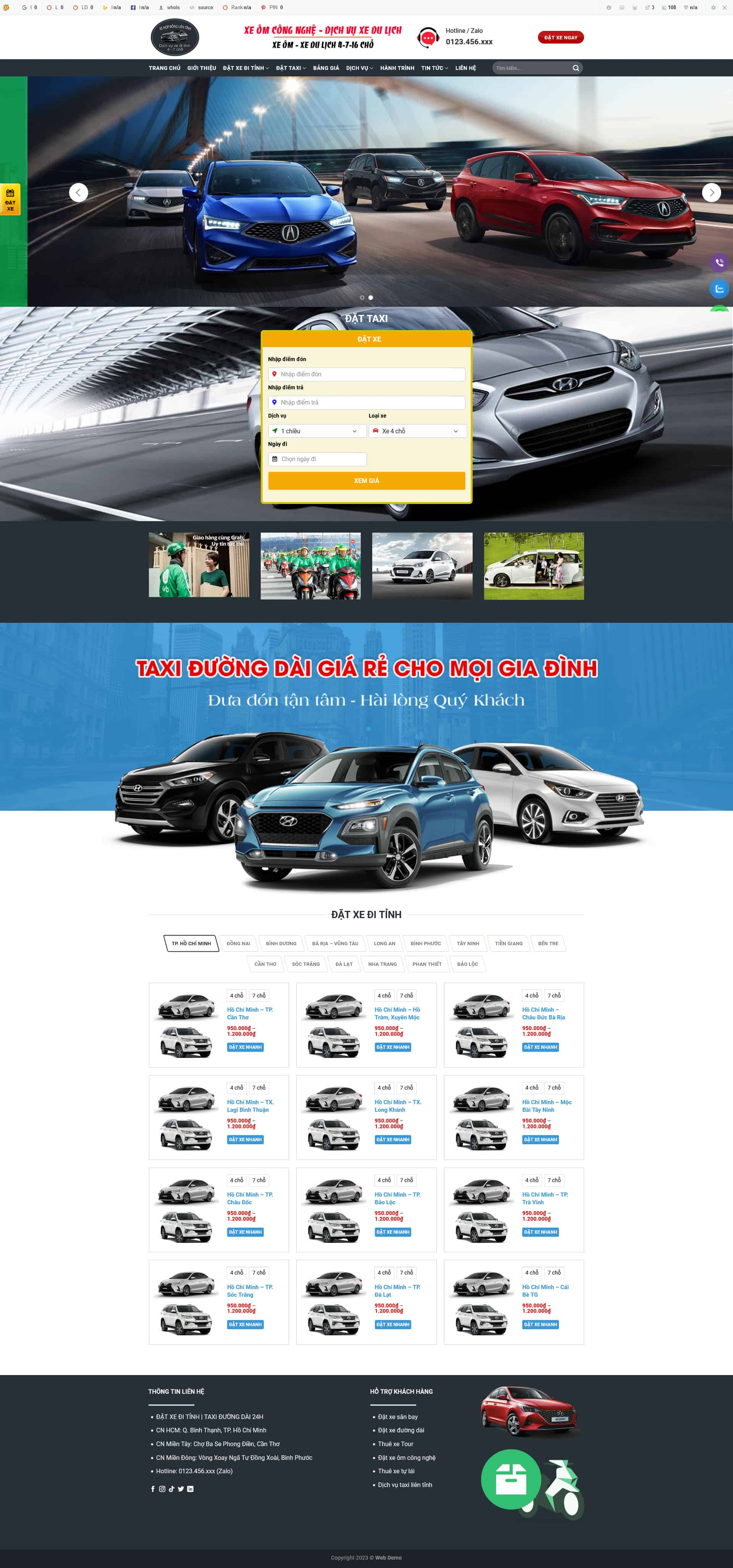 Ảnh 2 - Website Taxi 4 có tính phí tự động chuẩn đẹp